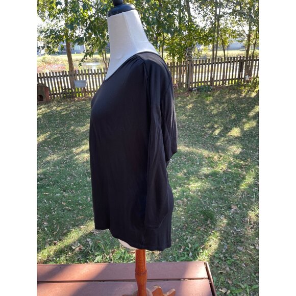 Old Navy Womens Black Rayon XL Long Sleeve Tunic Top Light Goth - Picture 2 of 9